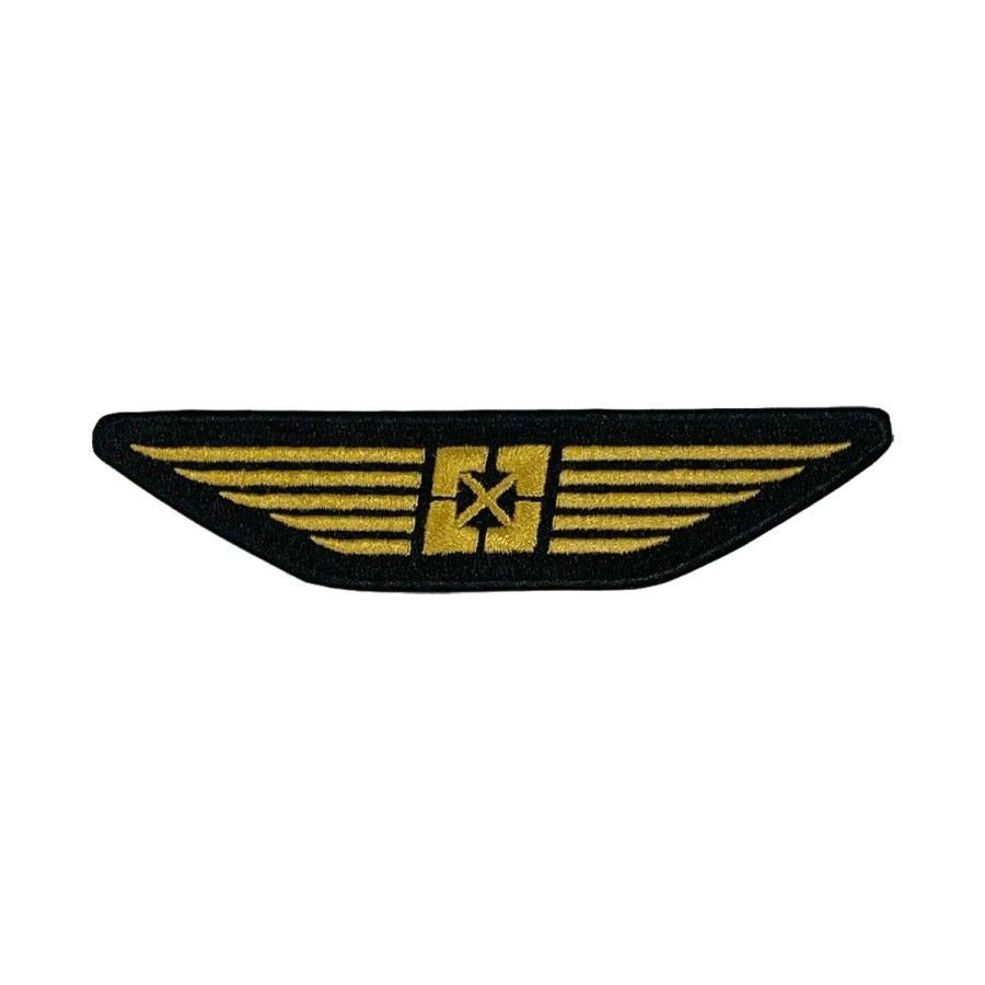 Goods FITBIKECO | Fit 5 Wide Wings Embroidered Patch Blk/Gold