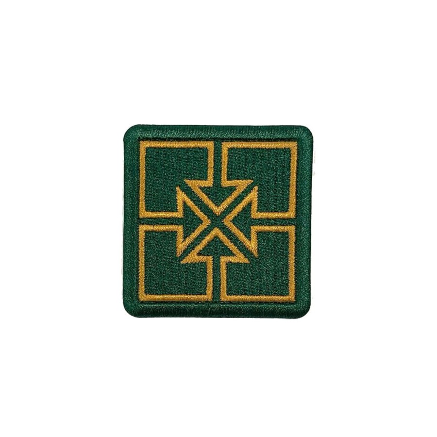 Goods FITBIKECO | Fit 2 Wide Key Embroidered Patch Green And Gold